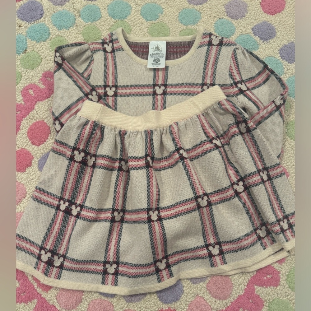 Disney Plaid Knit with Red and Cream